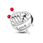 "Knit Love" Charm 925 Sterling Silver
