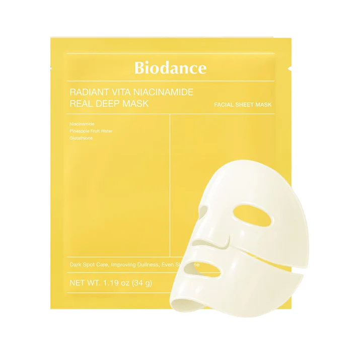 biodance vita niacinamide Biodance Radiant Vita-Niacinamide Real Deep Mask 34gr - Image 1